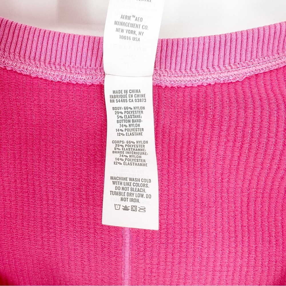 Aerie Ribbed Cropped Top S Pink - Picture 6 of 6